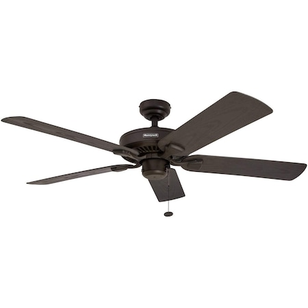 Belmar, 52 In. Indoor/Outdoor Ceiling Fan With  No Light, Bronze